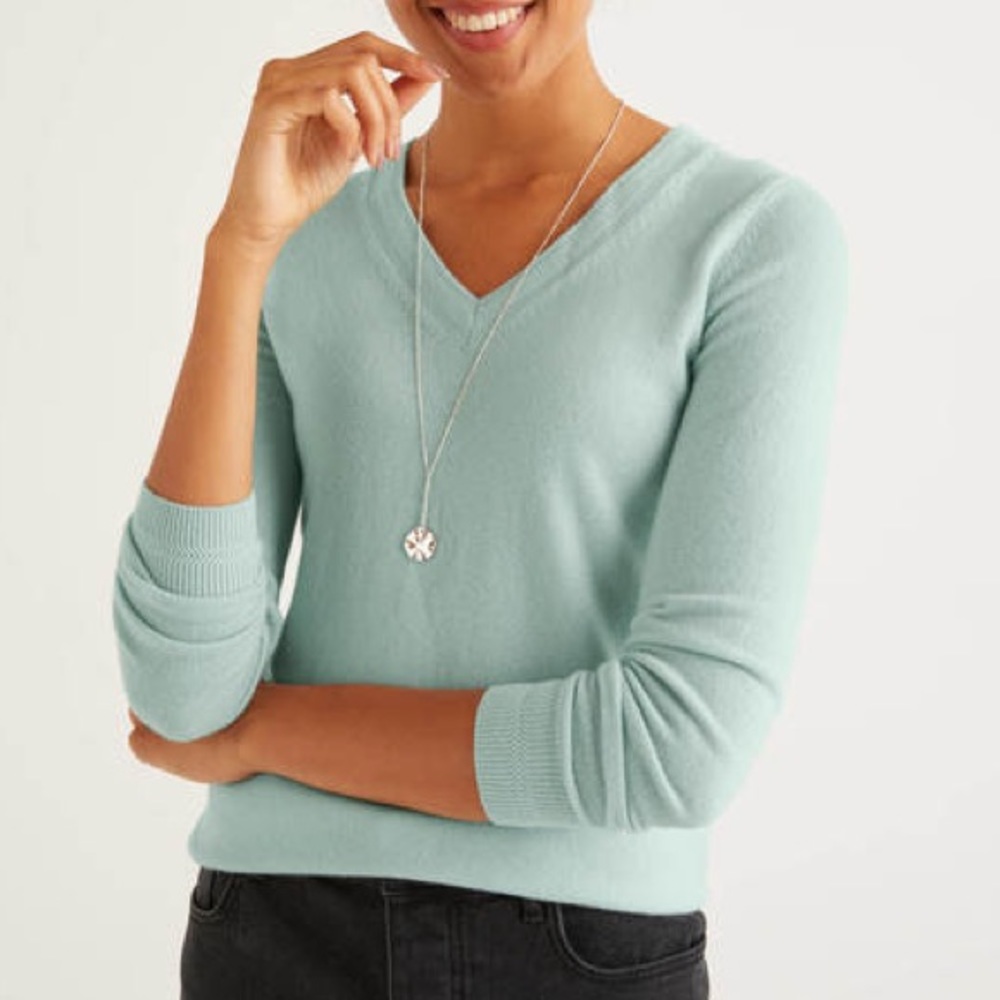 Boden 100% Cashmere V Neck Relaxed Fit Sweater